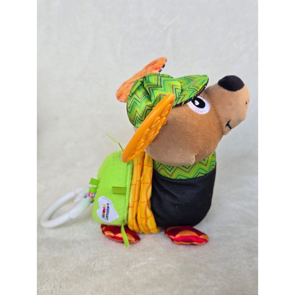 Lamaze John Deere Clip Go Baby Toy Plush Dog Crinkle Squeak Teether Sensory